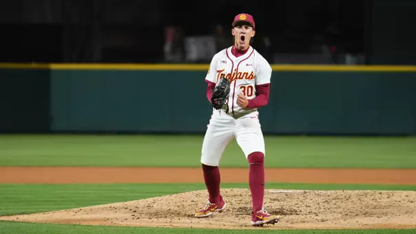 Mason Edwards on the mound during first game against Iowa.