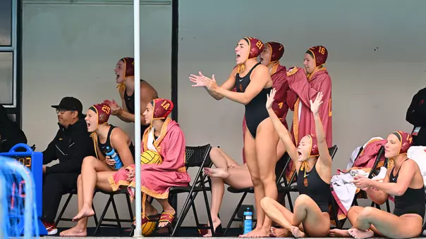 Women's Water Polo Bench Celebration