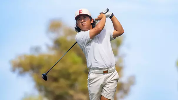 Jaden Dumdumaya tees off at the 2025 Cowboy Classic
