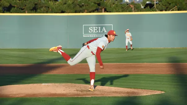 Diego Velazquez on the mound against UC Irvine.