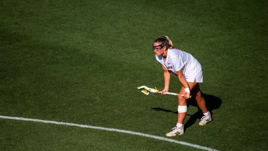 USC lacrosse attacker Reese Robinson waits to take a free-position shot in a game against Rutgers at Rawlinson Stadium
