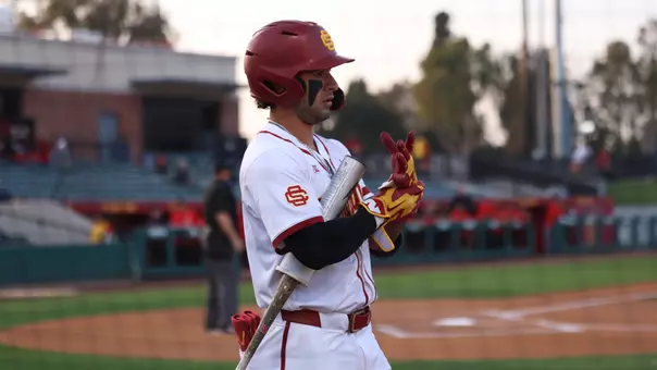 Abbrie Covarrubias getting ready to bat against Rutgers.