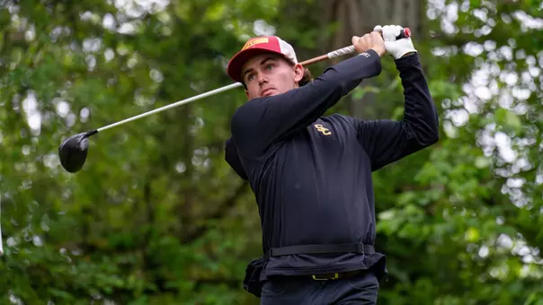 Jack Buchanan tees off at the 2026 Big Ten Championships