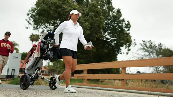 Catherine Park pushes her cart during the NCAA Championships