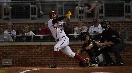 Abbrie Covarrubias hits a home run to give the Trojans the lead in the NCAA Baseball Regionals