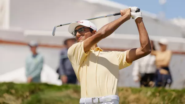 Raghav Gulati tees off at the NCAA Championships