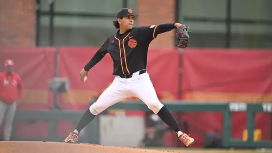 Diego Velazquez on the mound against Rutgers.
