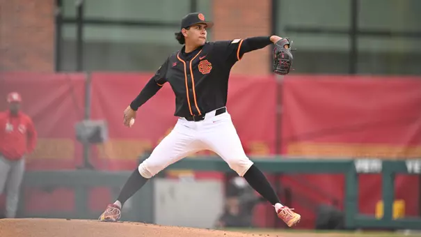 Diego Velazquez on the mound against Rutgers.