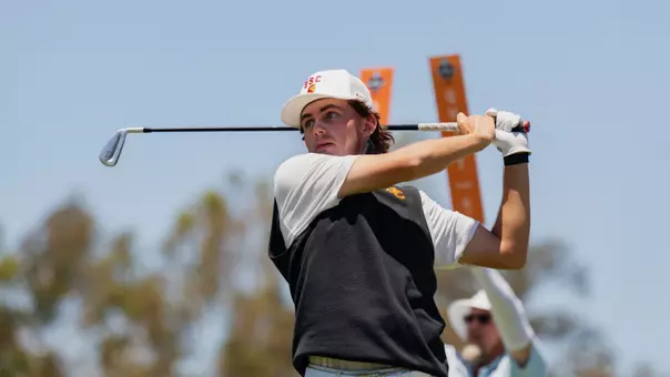 Jack Buchanan swings an iron at the NCAA Championships