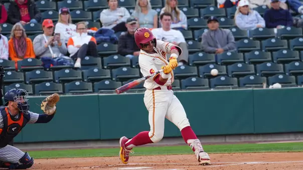 Adrian Lopez batting against the Cal State Fullerton Titans.