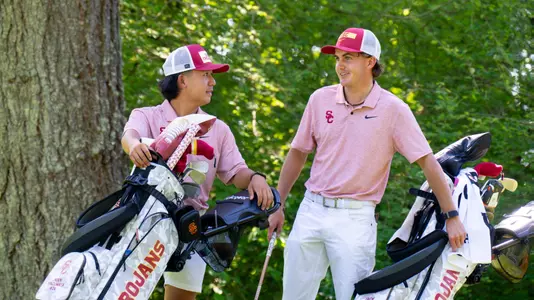 Jaden Dumdumaya and Jack Buchanan talk during the Big Ten Championships