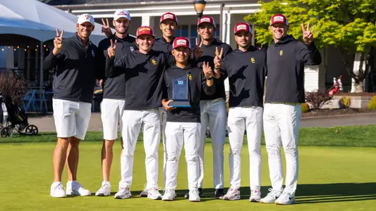 USC Men's Golf poses together after the 2026 Big Ten Championships