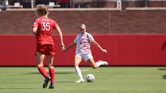 Hadley Snyder clears a ball against Saint Mary's