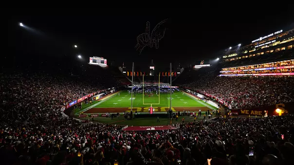 Drone show at a USC Trojans Football home game