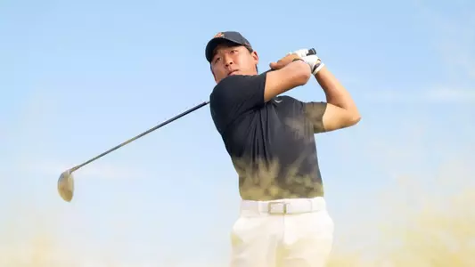 Joshua Hong tees off at the Bombs Darts Birds Collegiate