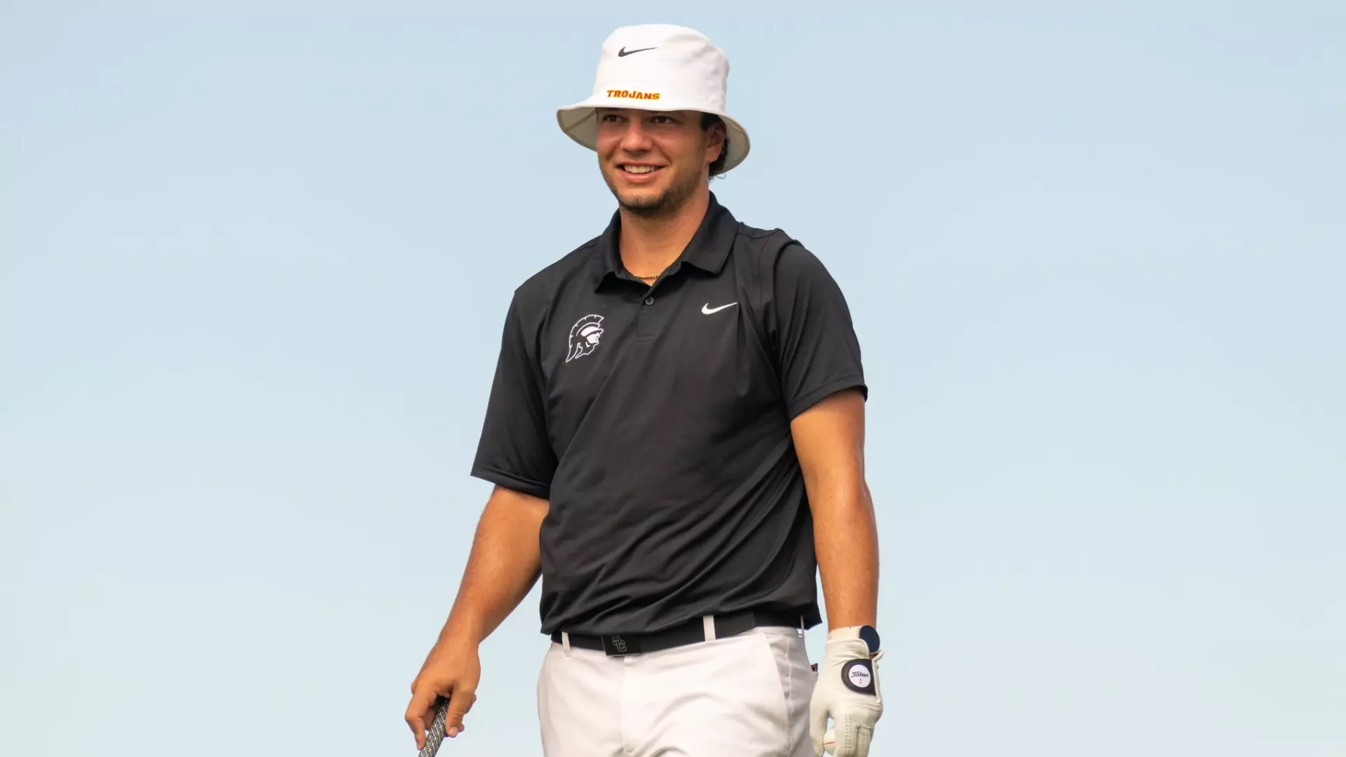 Deitrek Gill waits to tee off at the Bombs Darts Birds Collegiate