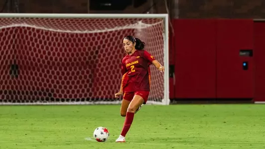 Alyssa Gonzalez kicks the ball.