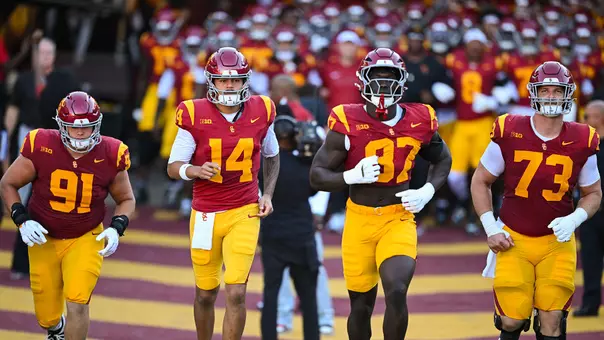 USC Trojans Football captains run out of tunnel