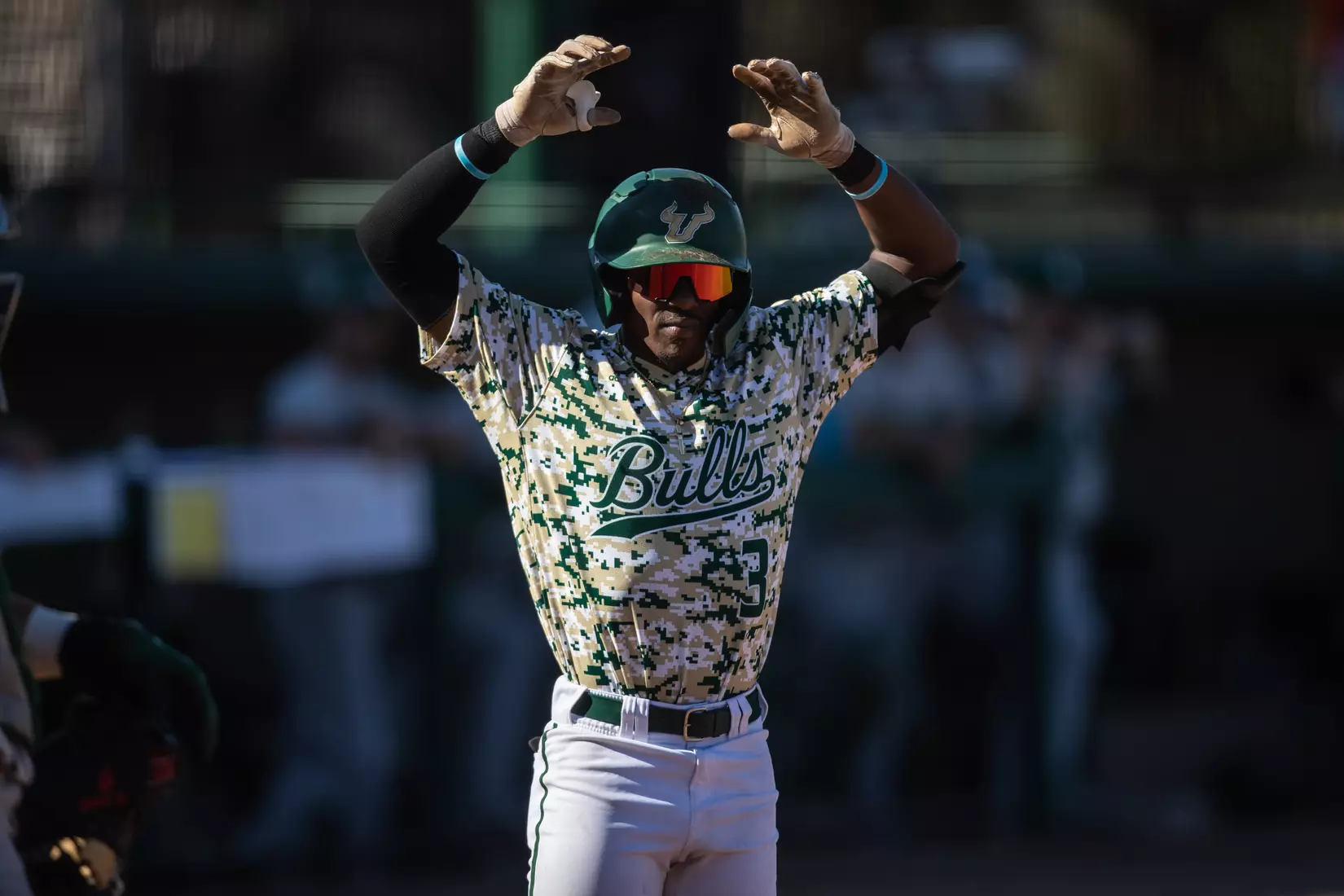 South Florida Bulls during a baseball game against the University of Louisville Cardinals at the USF Baseball Stadium on February 20, 2022. (Mary Holt/South Florida Athletics)