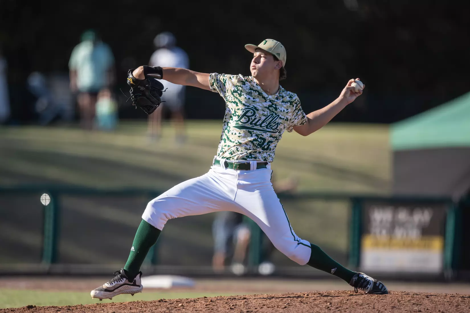 South Florida Bulls during a baseball game against the University of Louisville Cardinals at the USF Baseball Stadium on February 20, 2022. (Mary Holt/South Florida Athletics)