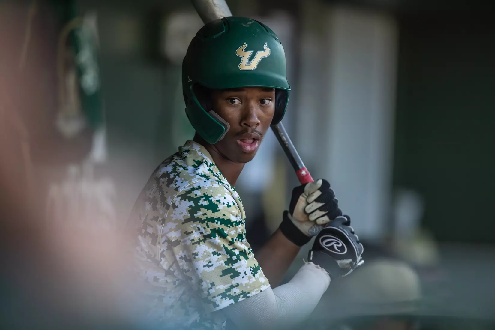 South Florida Bulls during a baseball game against the University of Louisville Cardinals at the USF Baseball Stadium on February 20, 2022. (Mary Holt/South Florida Athletics)