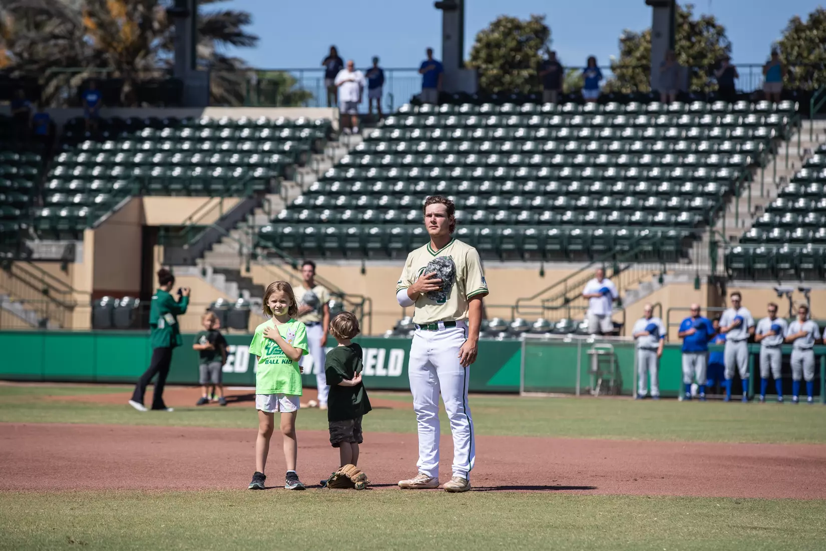 South Florida Bulls during a baseball game against the Memphis University Tigers at the USF Baseball Stadium on April 16, 2022. (Mary Holt/South Florida Athletics)