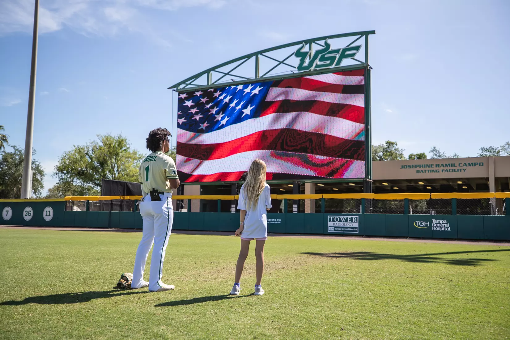 South Florida Bulls during a baseball game against the Memphis University Tigers at the USF Baseball Stadium on April 16, 2022. (Mary Holt/South Florida Athletics)