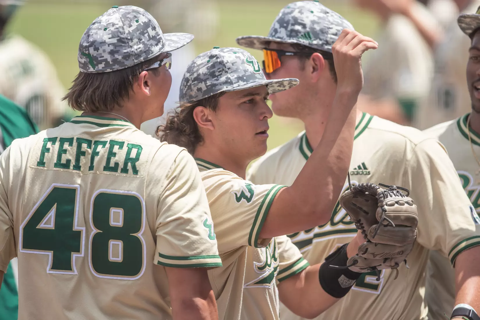 South Florida Bulls during a baseball game against the Memphis University Tigers at the USF Baseball Stadium on April 16, 2022. (Mary Holt/South Florida Athletics)