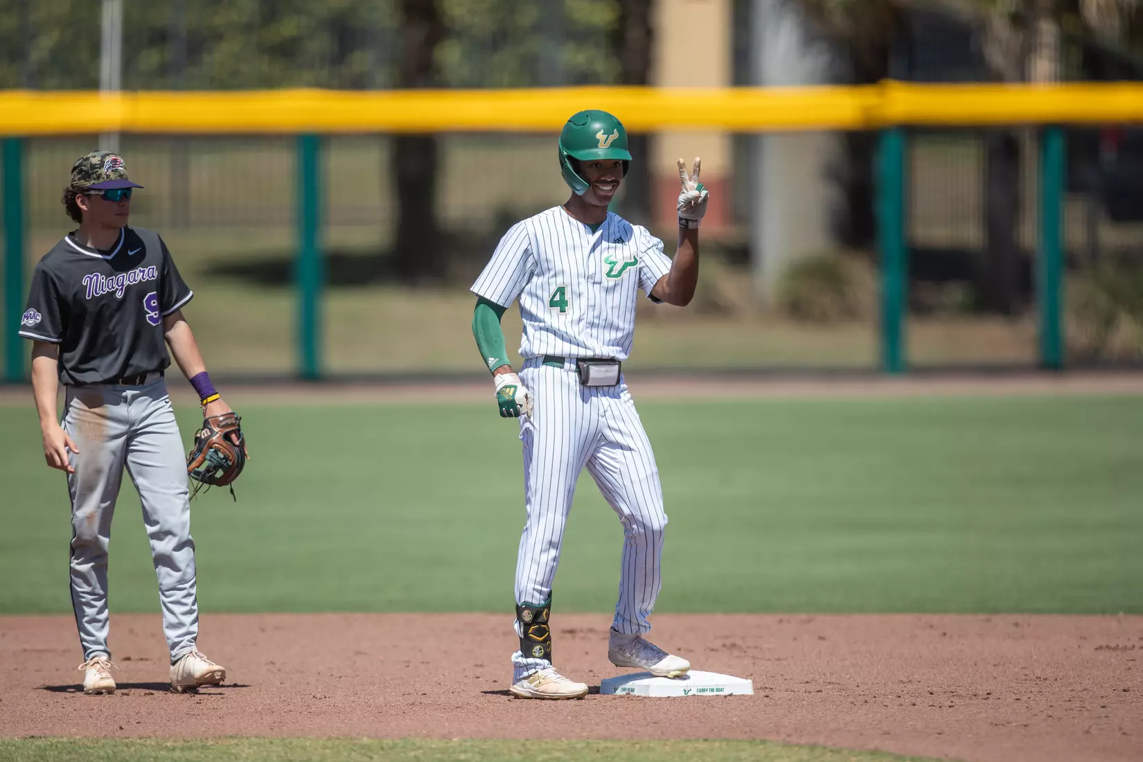South Florida Bulls during a baseball game against the Niagara University Purple Eagles at the USF Baseball Stadium on March 26, 2022. (Mary Holt/South Florida Athletics)