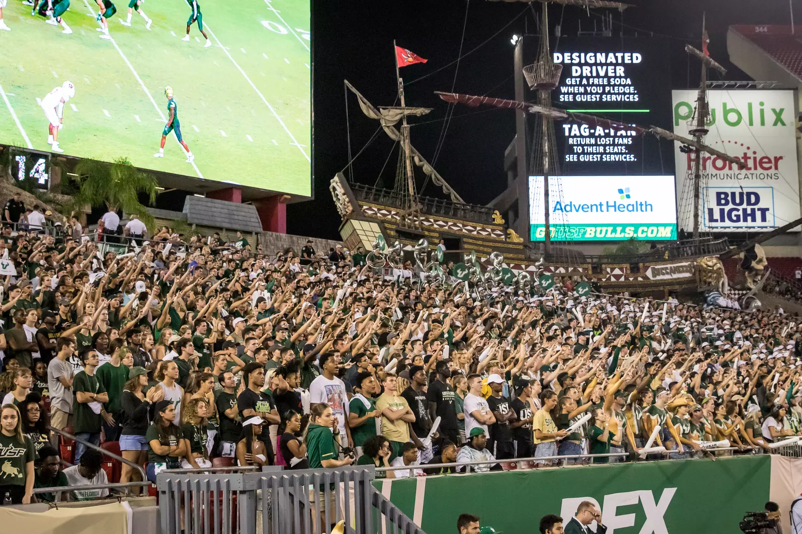 South Florida Bulls during a game against the Wisconsin Badgers on Friday August 30, 2019 at Raymond James Stadium in Tampa, Fl.