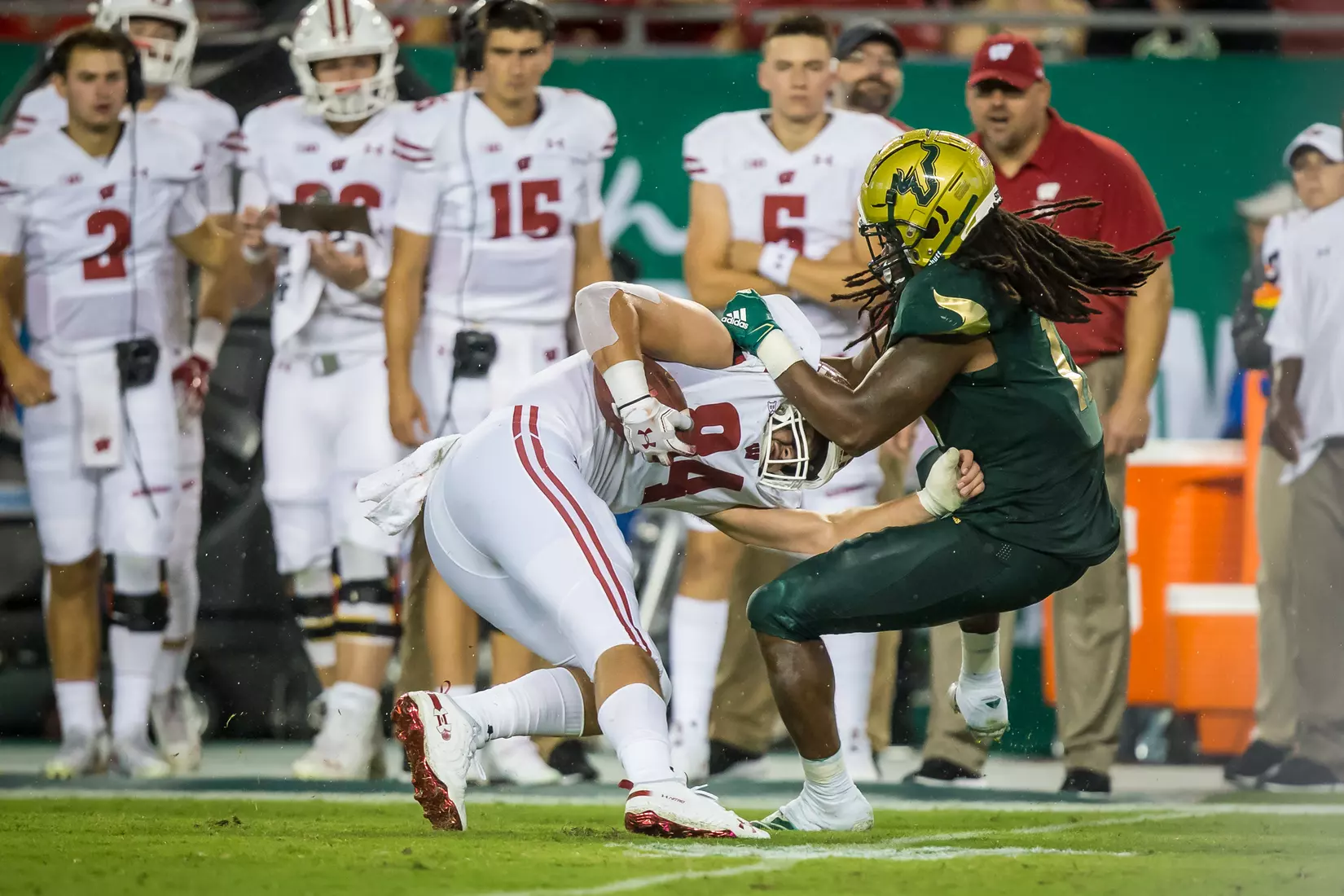 South Florida Bulls during a game against the Wisconsin Badgers on Friday August 30, 2019 at Raymond James Stadium in Tampa, Fl.