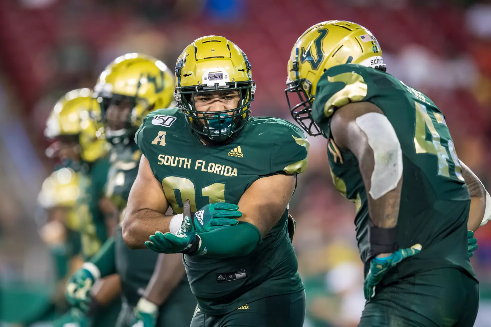 South Florida Bulls during a game against the Wisconsin Badgers on Friday August 30, 2019 at Raymond James Stadium in Tampa, Fl.
