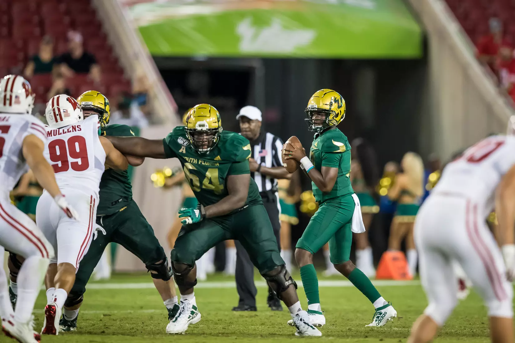 South Florida Bulls during a game against the Wisconsin Badgers on Friday August 30, 2019 at Raymond James Stadium in Tampa, Fl.