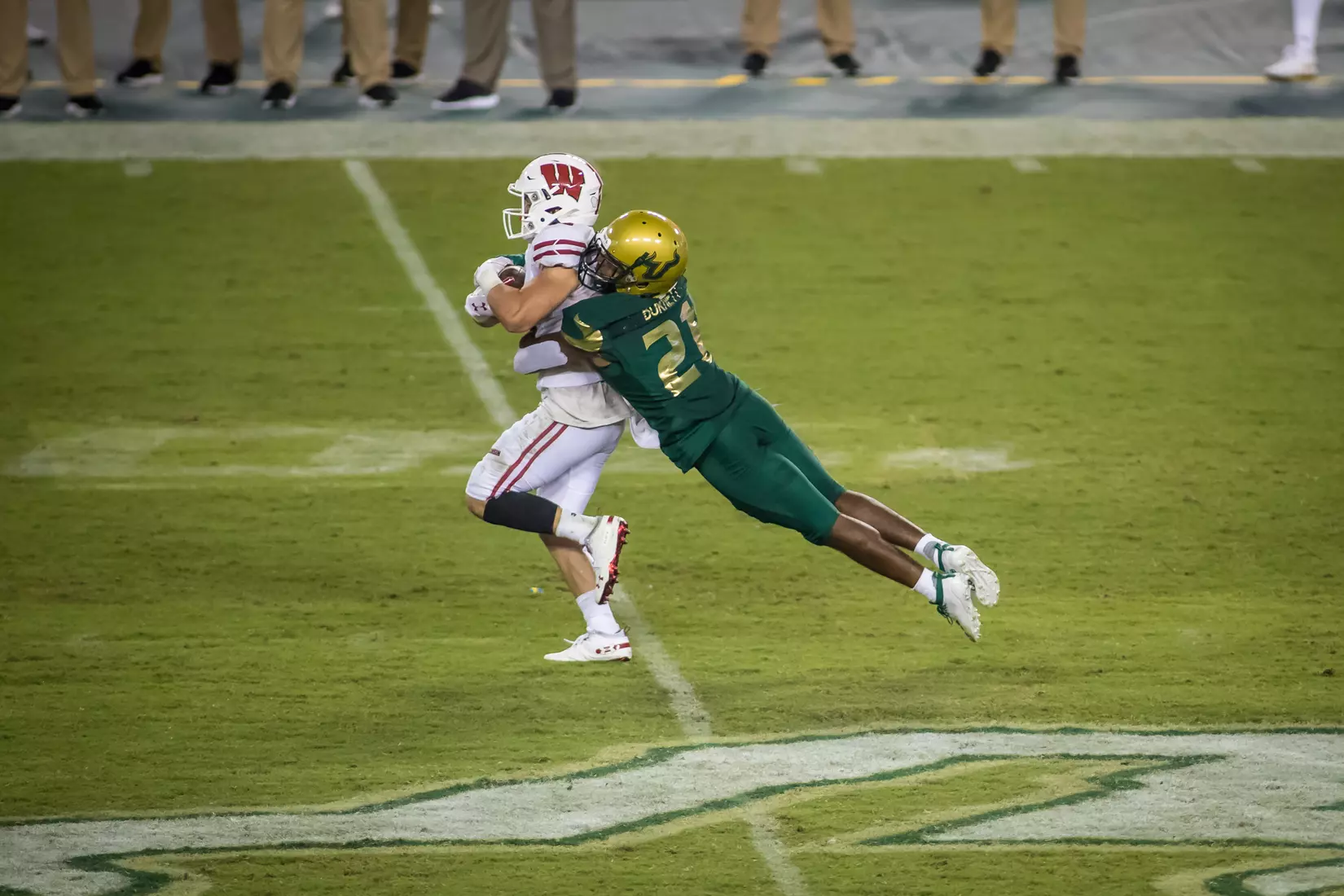 South Florida Bulls during a game against the Wisconsin Badgers on Friday August 30, 2019 at Raymond James Stadium in Tampa, Fl.