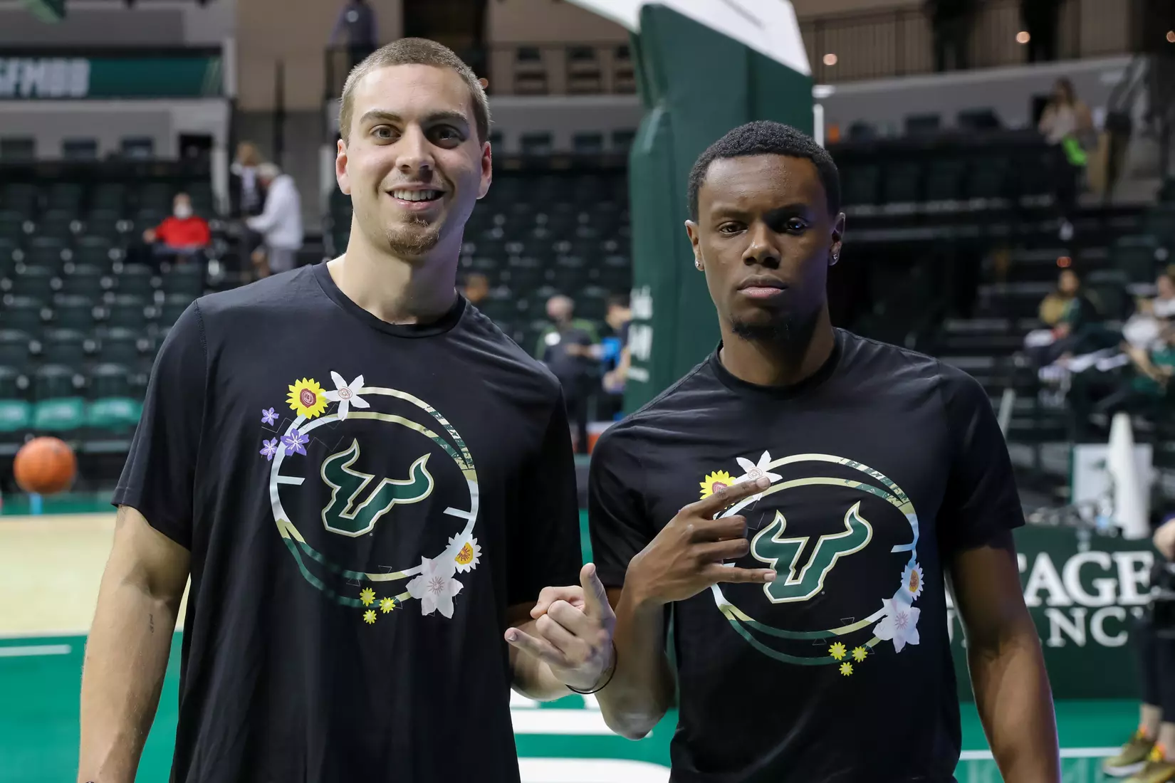 South Florida Bulls during a men's basketball game against the Cincinnati Bearcats at the Yuengling Center on February 9, 2022. (Mike Carlson/South Florida Athletics)