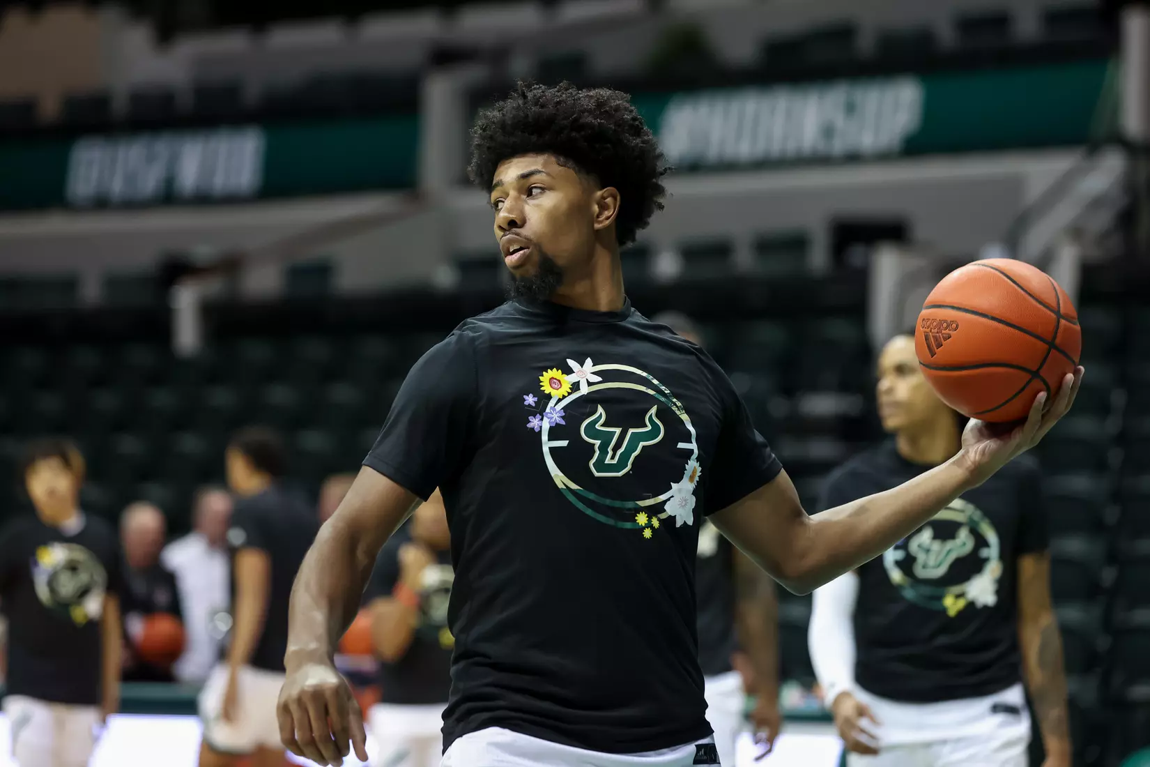 South Florida Bulls during a men's basketball game against the Cincinnati Bearcats at the Yuengling Center on February 9, 2022. (Mike Carlson/South Florida Athletics)