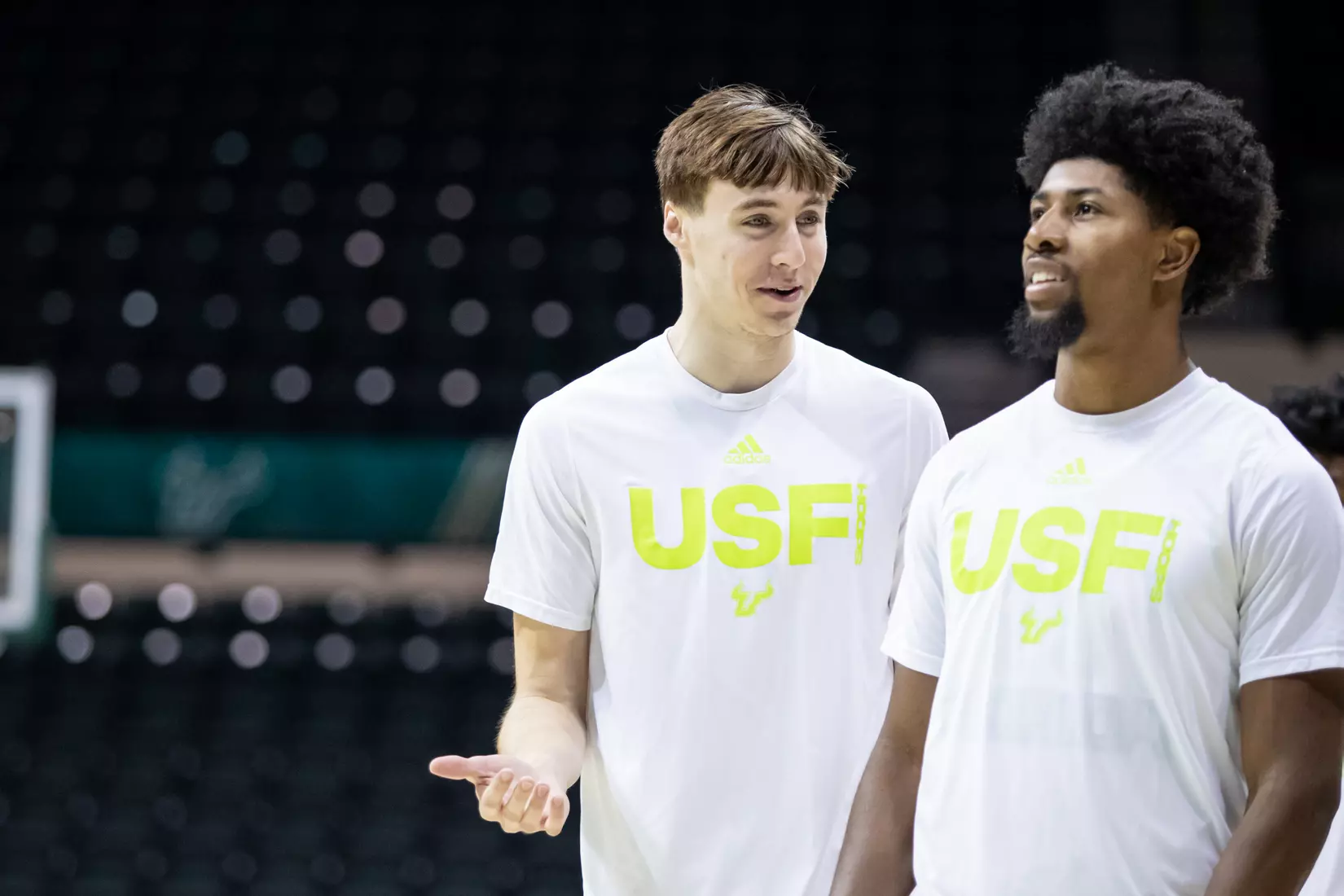South Florida Bulls during a men's basketball game against the University of Tulsa Golden Hurricane at the Yuengling Center on February 19, 2022. (Mary Holt/South Florida Athletics)