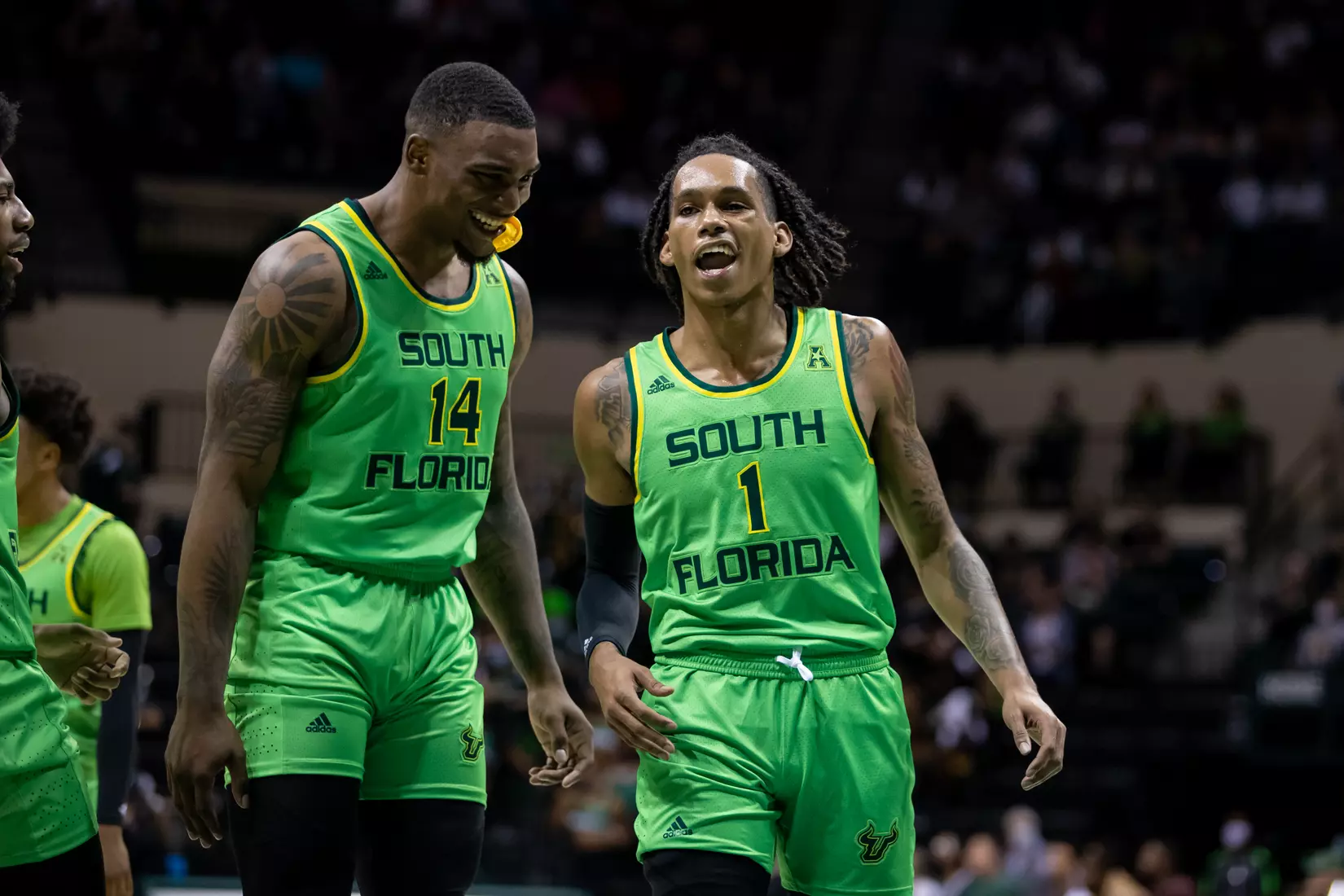 South Florida Bulls during a men's basketball game against the University of Central Florida Knights at the Yuengling Center on January 15, 2022. (Mary Holt/South Florida Athletics)