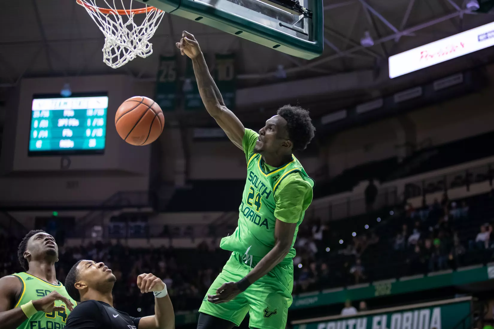 South Florida Bulls during a men's basketball game against the University of Central Florida Knights at the Yuengling Center on January 15, 2022. (Mary Holt/South Florida Athletics)