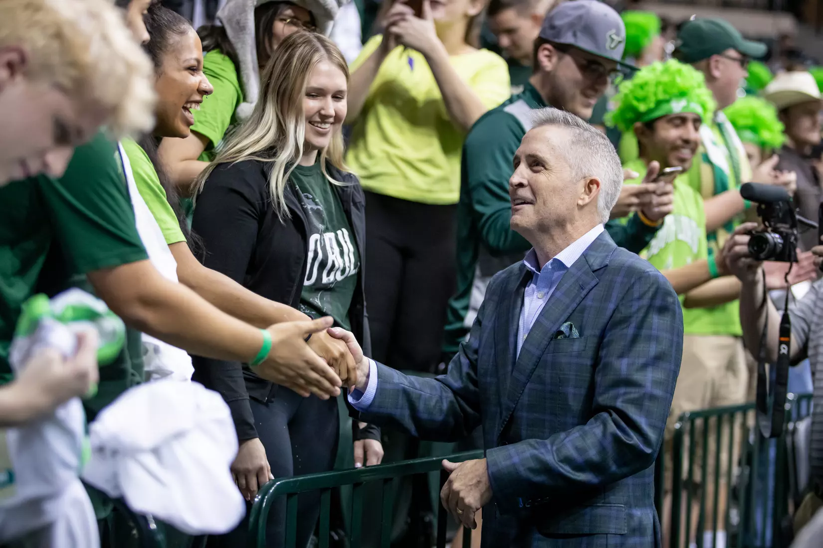 South Florida Bulls during a men's basketball game against the University of Central Florida Knights at the Yuengling Center on January 15, 2022. (Mary Holt/South Florida Athletics)