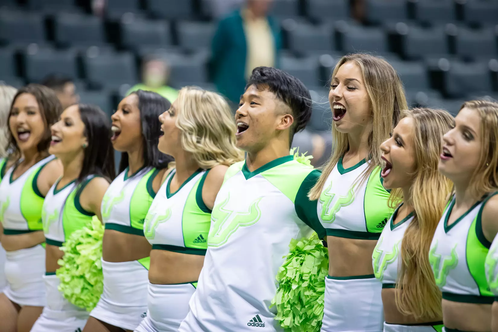 South Florida Bulls during a men's basketball game against the University of Central Florida Knights at the Yuengling Center on January 15, 2022. (Mary Holt/South Florida Athletics)