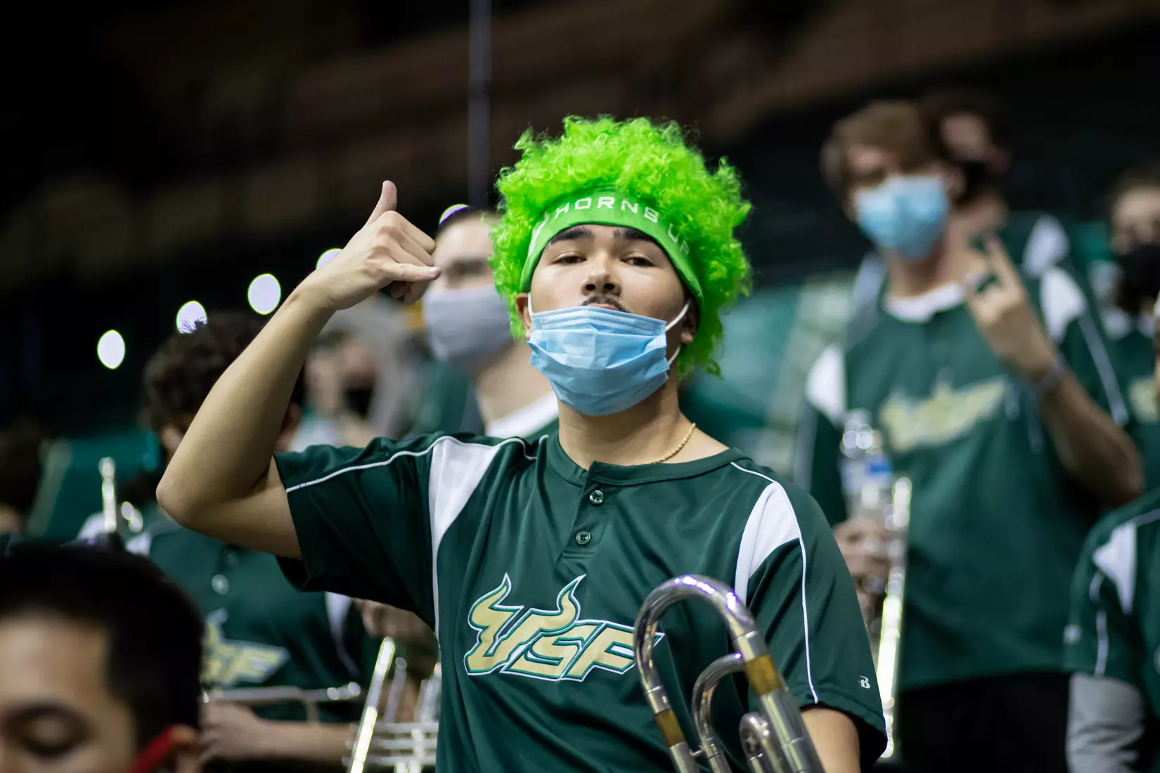 South Florida Bulls during a men's basketball game against the University of Central Florida Knights at the Yuengling Center on January 15, 2022. (Mary Holt/South Florida Athletics)