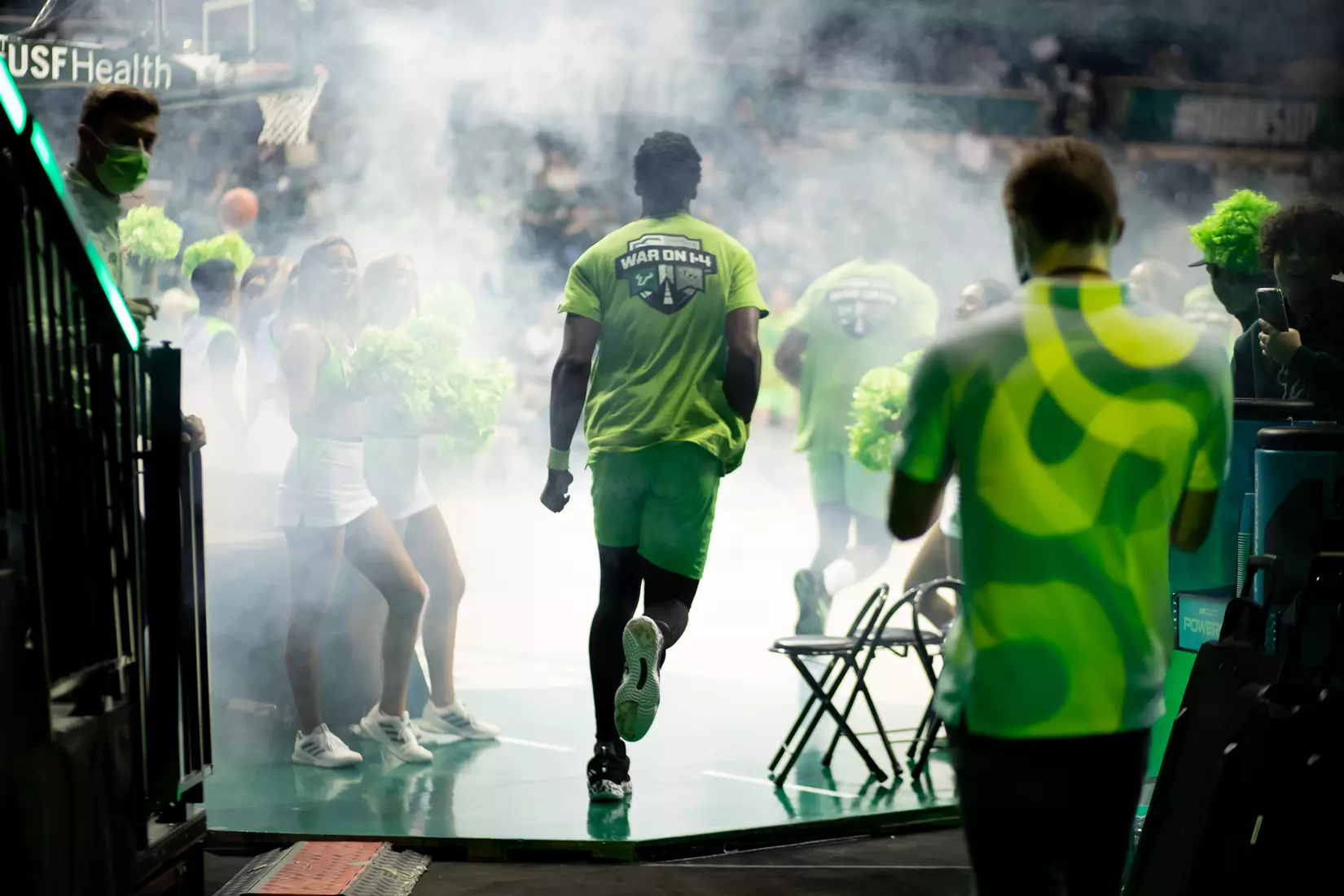 South Florida Bulls during a men's basketball game against the University of Central Florida Knights at the Yuengling Center on January 15, 2022. (Mary Holt/South Florida Athletics)