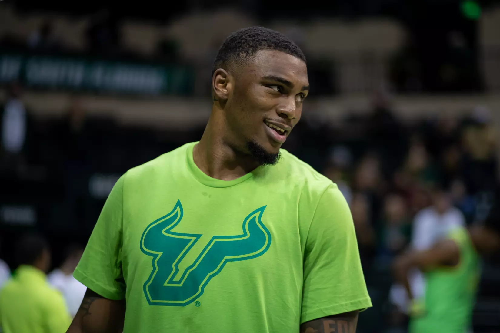 South Florida Bulls during a men's basketball game against the University of Central Florida Knights at the Yuengling Center on January 15, 2022. (Mary Holt/South Florida Athletics)