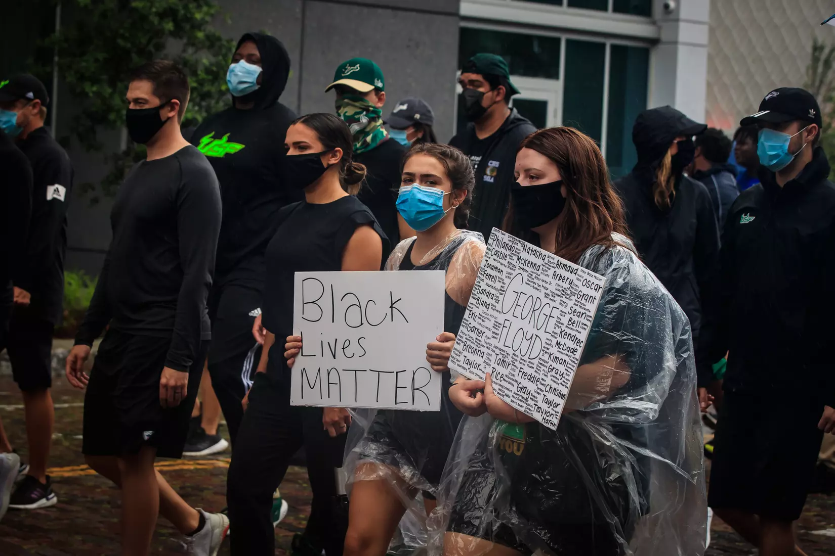 South Florida Bulls KJ Sails organizes and leads a Unity Walk in Tampa, Fl., on Saturday June 6, 2020.