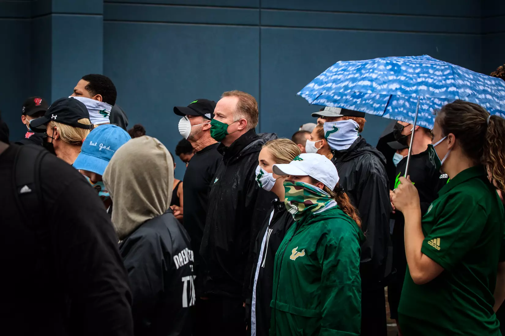 South Florida Bulls KJ Sails organizes and leads a Unity Walk in Tampa, Fl., on Saturday June 6, 2020.
