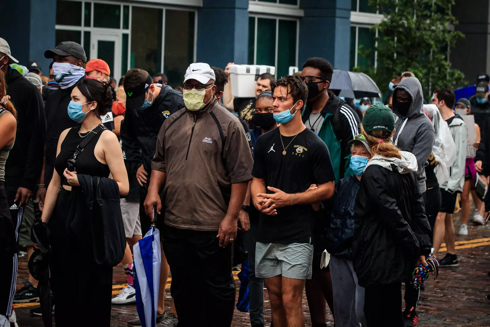 South Florida Bulls KJ Sails organizes and leads a Unity Walk in Tampa, Fl., on Saturday June 6, 2020.