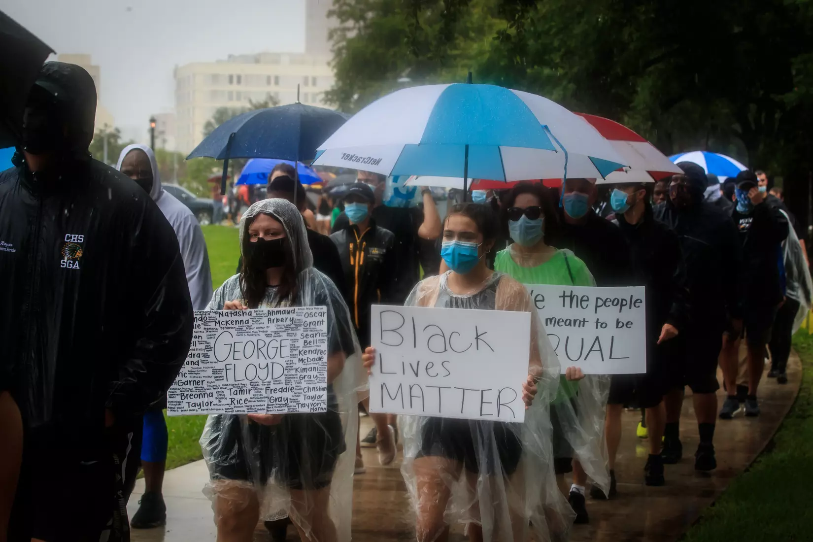 South Florida Bulls KJ Sails organizes and leads a Unity Walk in Tampa, Fl., on Saturday June 6, 2020.