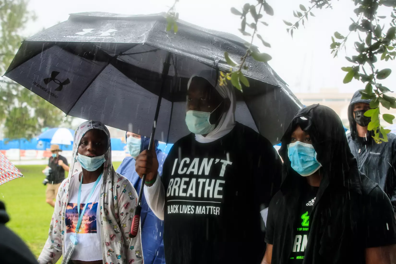 South Florida Bulls KJ Sails organizes and leads a Unity Walk in Tampa, Fl., on Saturday June 6, 2020.