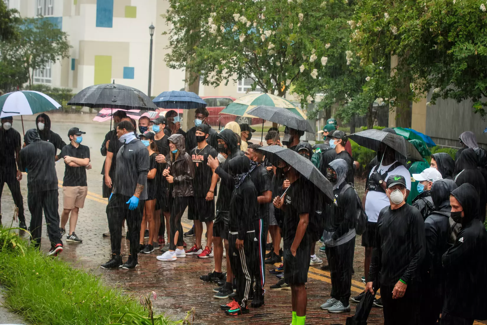South Florida Bulls KJ Sails organizes and leads a Unity Walk in Tampa, Fl., on Saturday June 6, 2020.